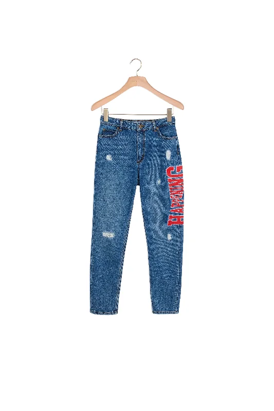 Jean avec broderie sur le côté Edgy Women's Punk Edgy Women's Punk