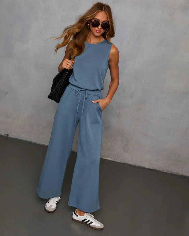 Rosella Wide Leg Drawstring Waist Jumpsuit Sleek Women's Metallic Sleek Women's Metallic Rosella Wide Leg Drawstring Waist Jumpsuit Sleek Women's Metallic Sleek Women's Metallic