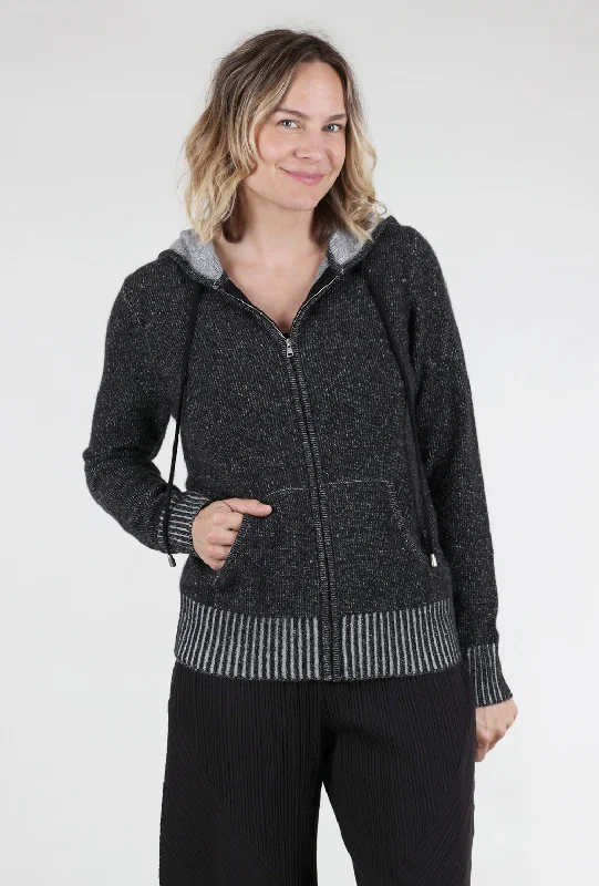 Marled Cashmere Hoodie, Black Traditional Women's  Traditional Women's 
