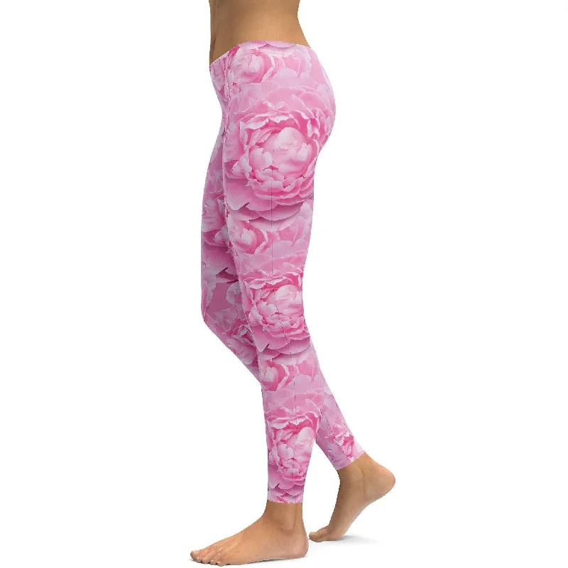 Peony Flower Leggings Practical Women's Multi -  Practical Women's Multi - 