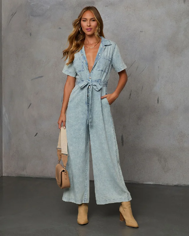 American West Chambray Waist Tie Jumpsuit Bold Women's Animal Print Bold Women's Animal Print American West Chambray Waist Tie Jumpsuit Bold Women's Animal Print Bold Women's Animal Print