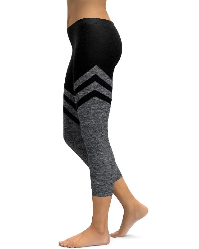 Faux Heathered & Black Stocking Capris Street Street