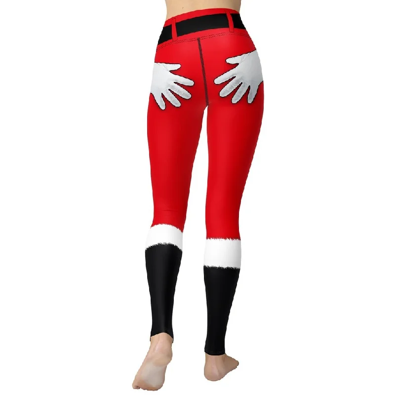 Naughty Santa Outfit Yoga Leggings Sporty Women's Athleisure  Sporty Women's Athleisure 
