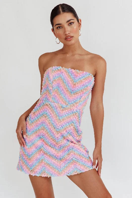 In Paris Embellished Chevron Mini Dress Lilac Adventure Adventure