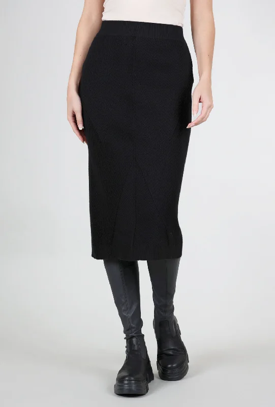 Ribbed Slim Pencil Skirt, Black performance performance