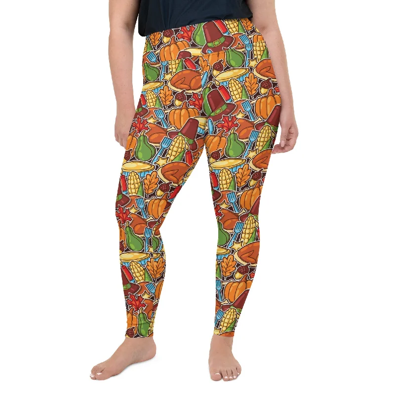 Thanksgiving Celebration Plus Size Leggings Dynamic Women's Moto Dynamic Women's Moto