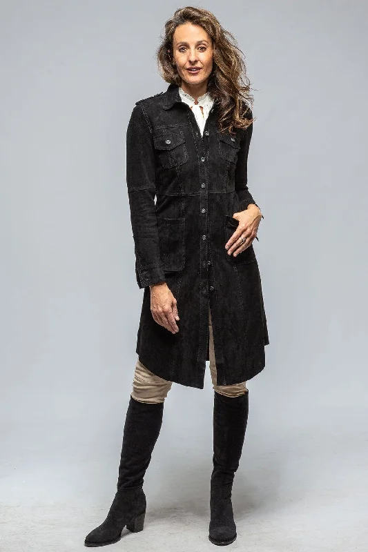 Savannah Long Leather Shirt/Dress in Black Refined Women's  Refined Women's 