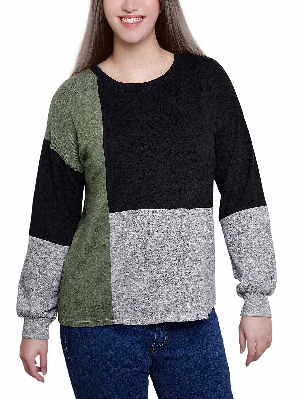 Long Sleeve Colorblocked Top Modern Women's  Modern Women's 