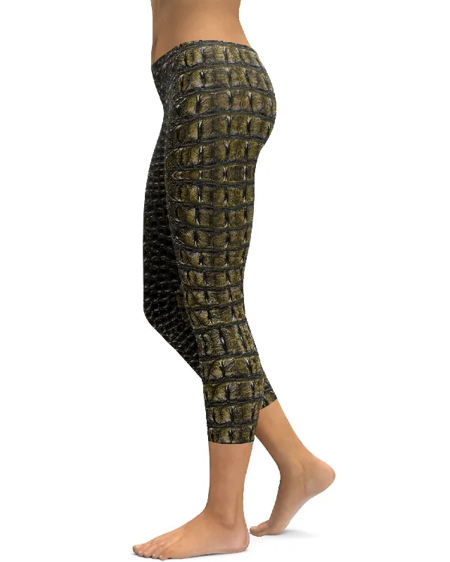 Crocodile Skin Capris Minimalist Women's Casual Minimalist Women's Casual