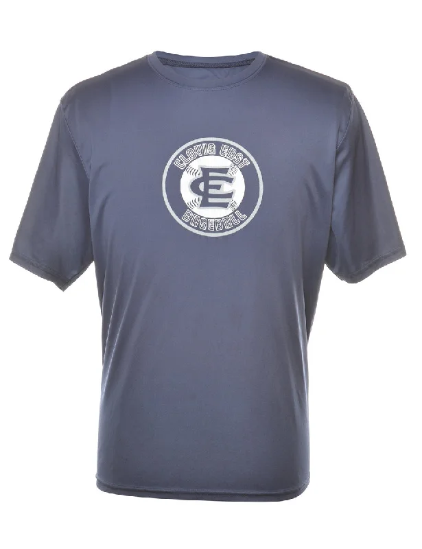 Navy Printed T-shirt - M Cozy Women's Winter Cozy Women's Winter