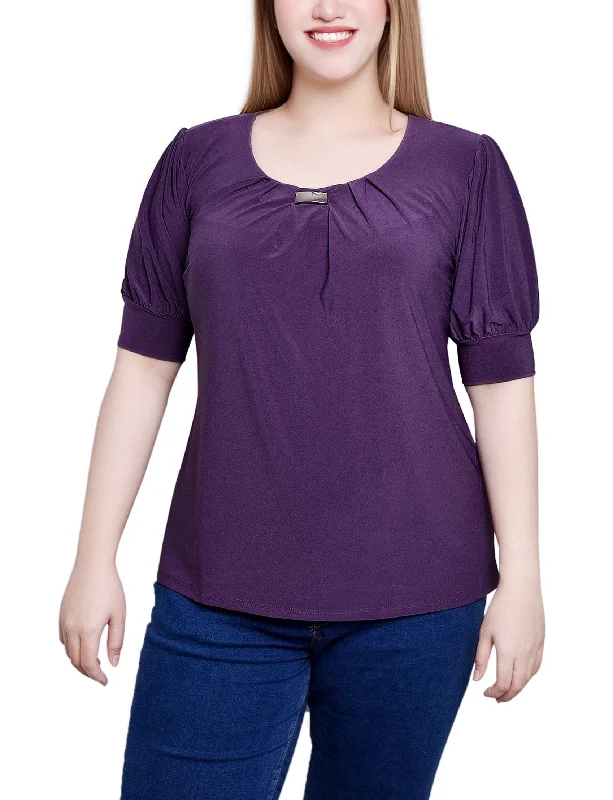 Short Sleeve Balloon Sleeve Top With Hardware Monochromatic All - in - one Monochromatic All - in - one Short Sleeve Balloon Sleeve Top With Hardware Monochromatic All - in - one Monochromatic All - in - one