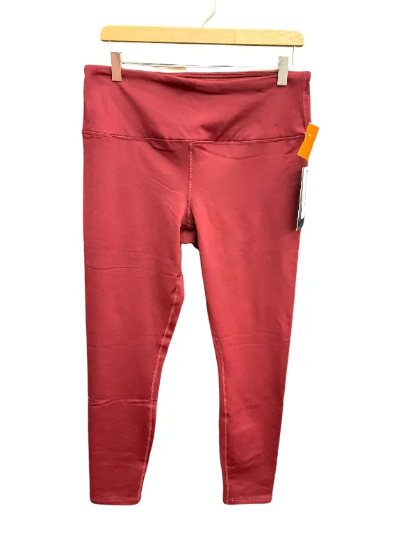 Athletic Leggings By 90 Degrees By Reflex In Red, Size: Xl Sharp Women's Italian Sharp Women's Italian