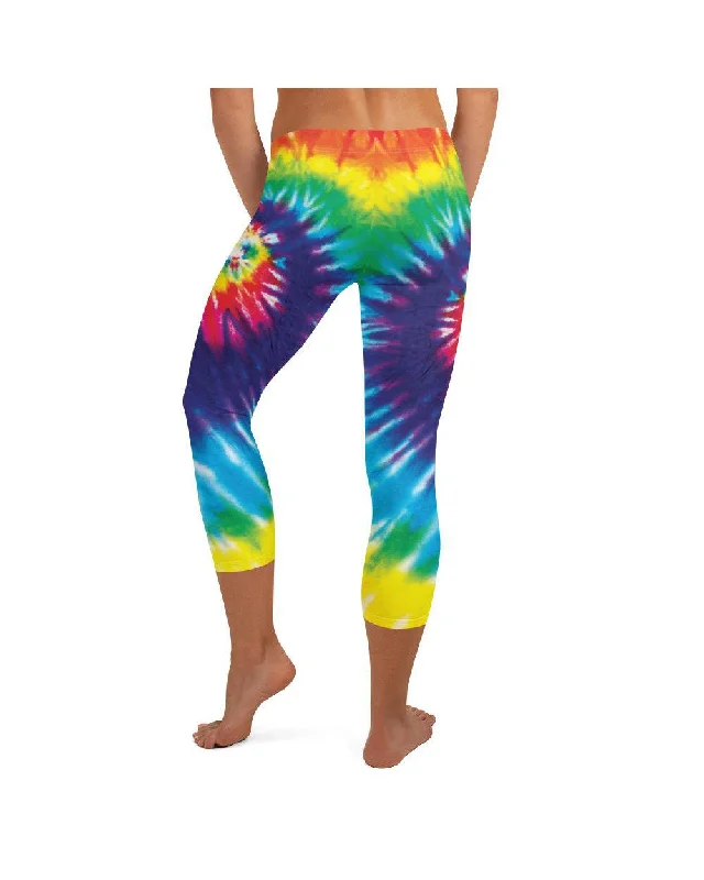 Tie Dye Swirl Capris Laid - back Women's Style Laid - back Women's Style