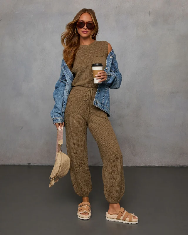 In The Feels Knit Drawstring Jumpsuit Classic Women's Tweed Classic Women's Tweed