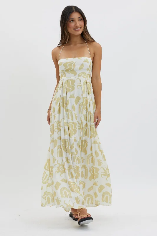Moreton Halterneck Tied Back Dress Yellow Monochromatic Office Style Monochromatic Office Style Moreton Halterneck Tied Back Dress Yellow Monochromatic Office Style Monochromatic Office Style