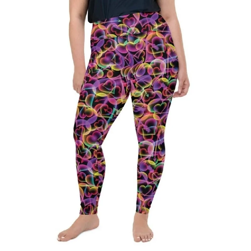 Neon Heart Plus Size Leggings purpose purpose