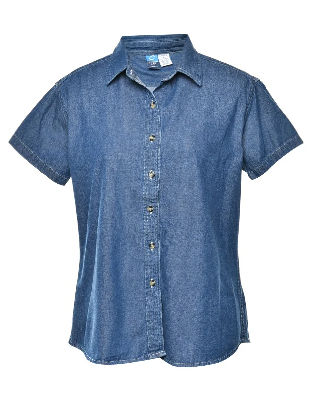 Short Sleeve Denim Shirt - M Women Women