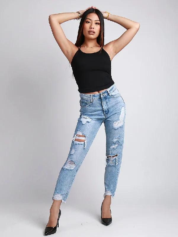 Jeans destroy 5 poches bleu Refined Women's Hand - crafted Refined Women's Hand - crafted Jeans destroy 5 poches bleu Refined Women's Hand - crafted Refined Women's Hand - crafted