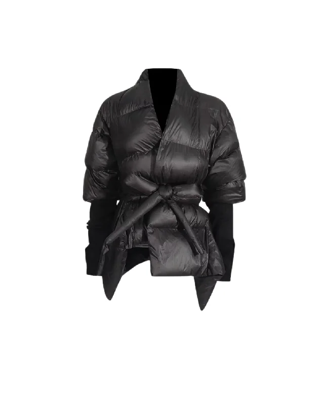 Hourglass Charm Belted Puffer Coat French French
