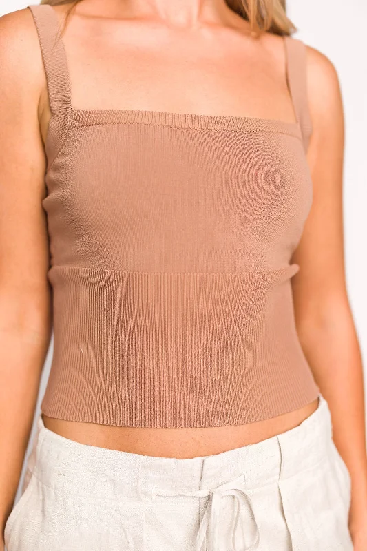 Willa Tank Top in Latte Cool Women's Distressed Cool Women's Distressed