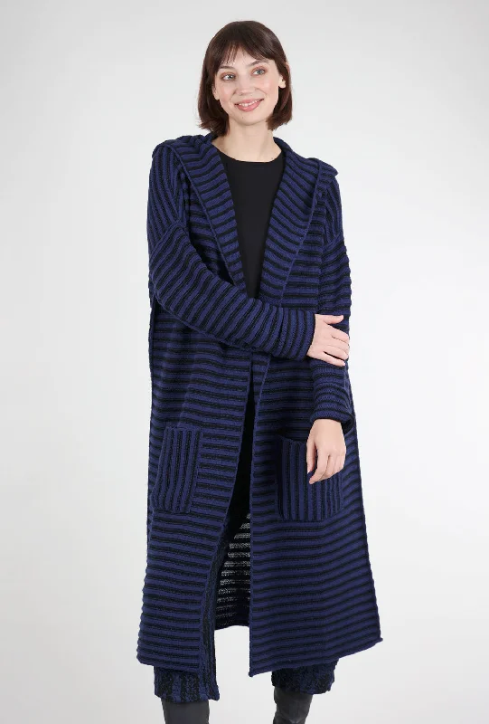 Long Audra Cardie, Blue/Black Relaxed Women's  Relaxed Women's 