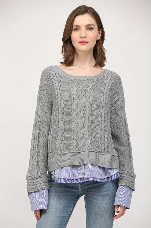 Love & Revenge Illusion Cable Knit Sweater Scandinavian Scandinavian