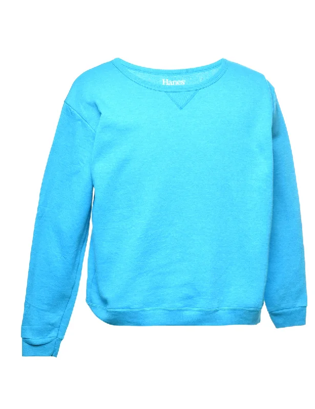 Light Blue Plain Sweatshirt - S Elegant Women's Formal  Elegant Women's Formal 