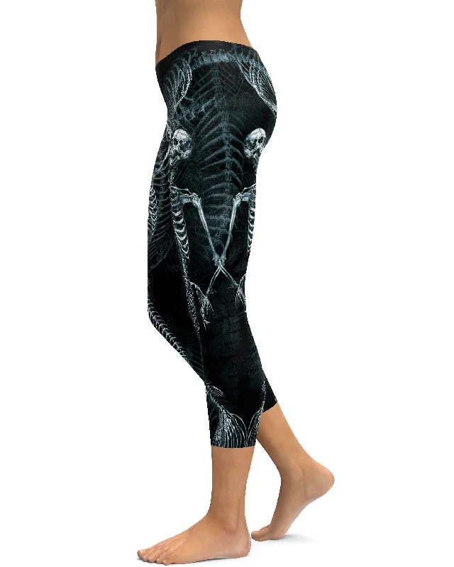 Mermaid Skeleton Capris Sporty Women's Athleisure  Sporty Women's Athleisure 