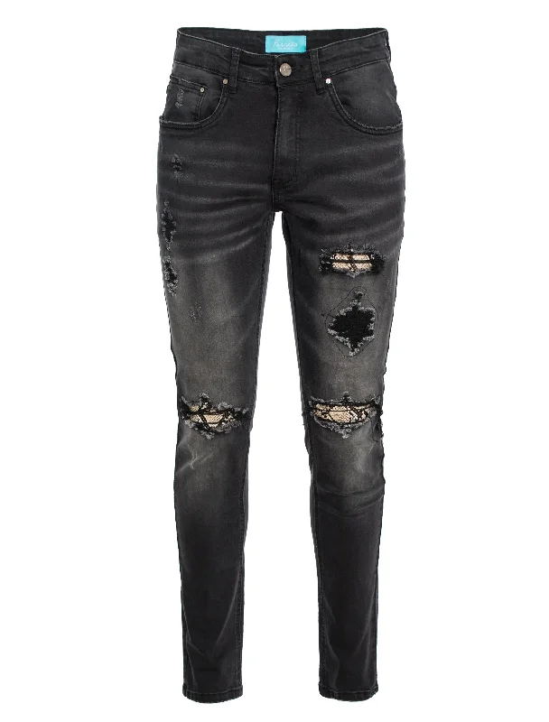Black Skinny Jean with Python Patch (7571) Classic Women's Pin - striped Classic Women's Pin - striped Black Skinny Jean with Python Patch (7571) Classic Women's Pin - striped Classic Women's Pin - striped