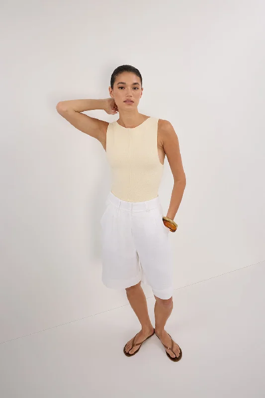 OWEN CREAM BOAT NECK TOP Compression Compression