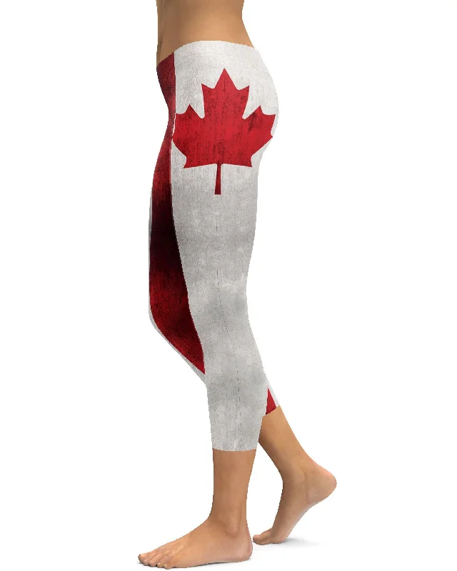 Grunge Canadian Flag Capris Preppy Women's College Preppy Women's College