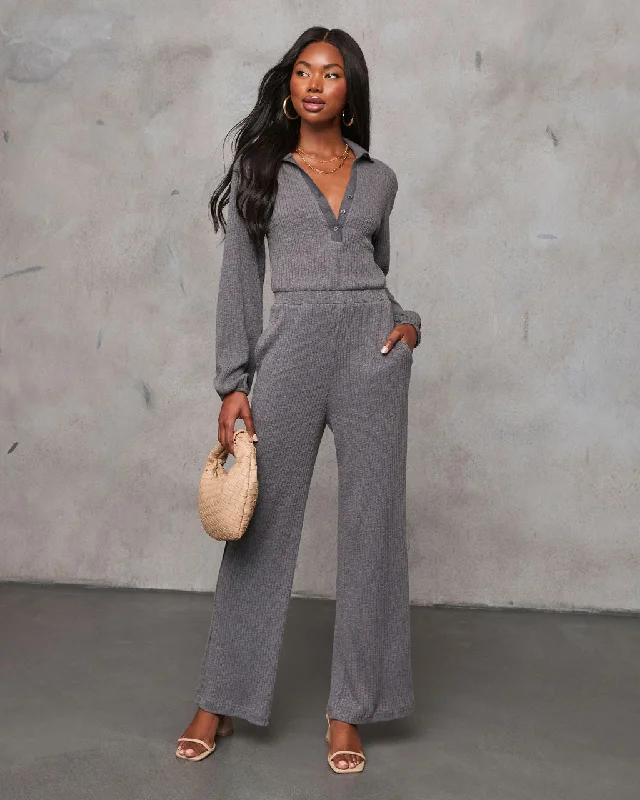 Rowley Rib Knit Wide Leg Jumpsuit performance performance