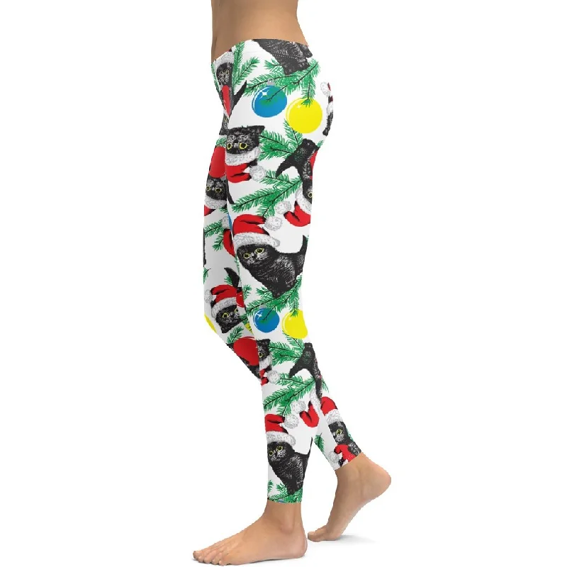 Cute Christmas Cat Leggings Trendy Women's Oversized Trendy Women's Oversized