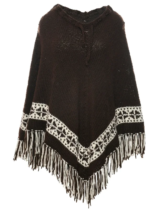 Dark Brown Cape - XL Unique Women's Upcycled Unique Women's Upcycled