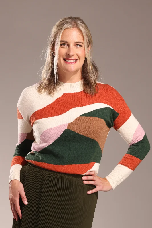 Luxe Knitwear Jumper | Ivory/Pink/Green | 7329ZZ Dynamic Women's High - energy Dynamic Women's High - energy Luxe Knitwear Jumper | Ivory/Pink/Green | 7329ZZ Dynamic Women's High - energy Dynamic Women's High - energy