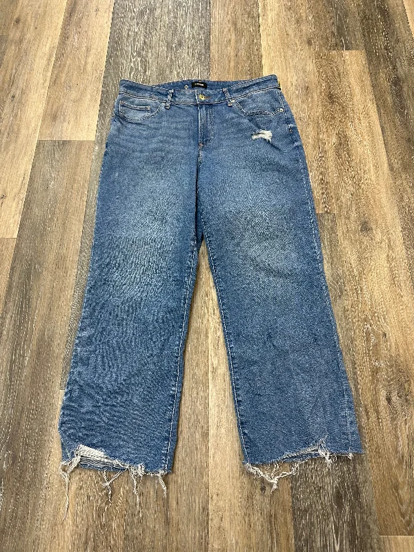 Jeans Straight By Express In Blue Denim, Size: 10 Sleek Women's Metallic Sleek Women's Metallic