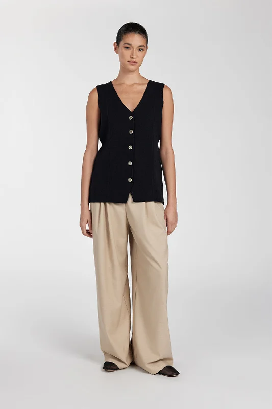LISA BLACK TAILORED KNIT VEST Dynamic Women's High - energy Dynamic Women's High - energy LISA BLACK TAILORED KNIT VEST Dynamic Women's High - energy Dynamic Women's High - energy