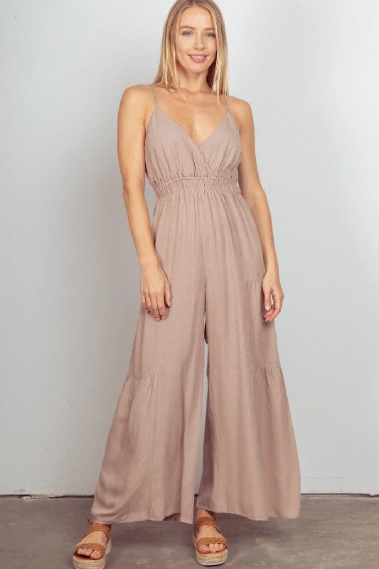 VERY J Sleeveless Ruched Wide Leg Jumpsuit Vintage Women's 1970S Vintage Women's 1970S VERY J Sleeveless Ruched Wide Leg Jumpsuit Vintage Women's 1970S Vintage Women's 1970S