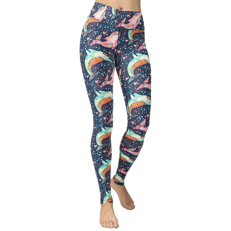 Dolphin Yoga Leggings Streetwear Style for  Streetwear Style for 
