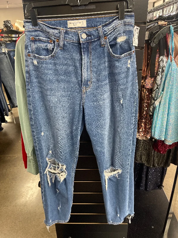 Jeans Straight By Abercrombie And Fitch In Blue Denim, Size: 6 purpose purpose