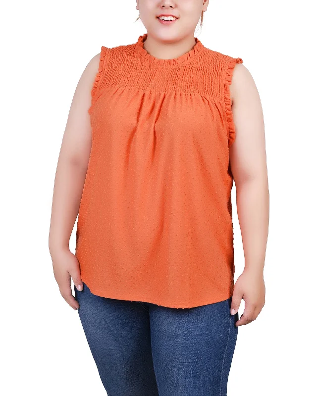 Plus Size Sleeveless Yoke Top With Ruffles Casual Women's Loose - fitting Casual Women's Loose - fitting Plus Size Sleeveless Yoke Top With Ruffles Casual Women's Loose - fitting Casual Women's Loose - fitting