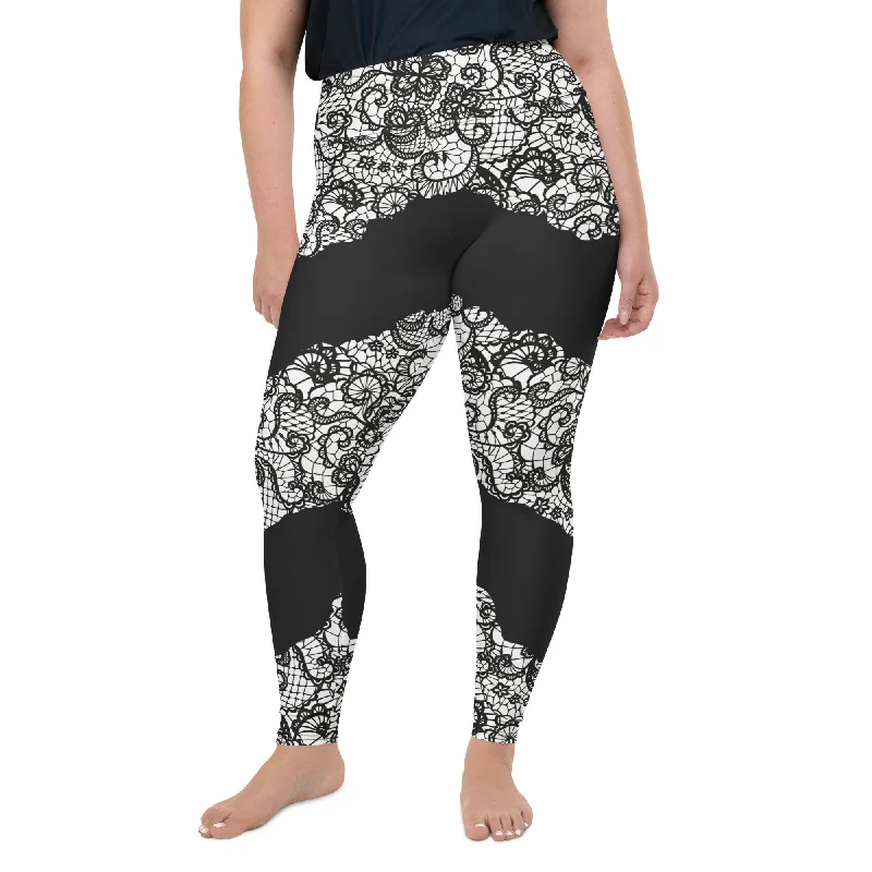 Lace Cut Out Plus Size Leggings Hip Women's Urban Hip Women's Urban