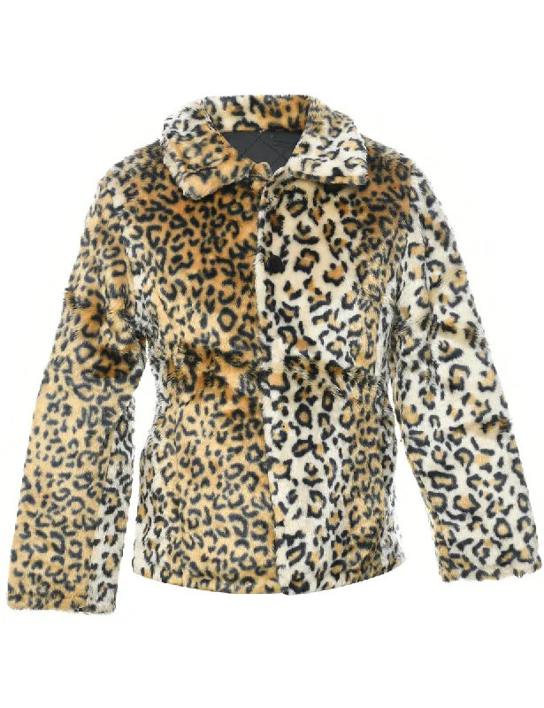 Leopard Print Faux Fur Coat - S Hip Women's Urban Hip Women's Urban