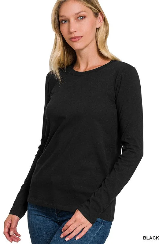 RHONDA COTTON CREW NECK LONG SLEEVE T-SHIRT S-XL Bohemian Women's Free Bohemian Women's Free RHONDA COTTON CREW NECK LONG SLEEVE T-SHIRT S-XL Bohemian Women's Free Bohemian Women's Free