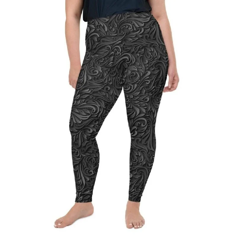 3D Art Deco Plus Size Leggings Confident Women's Power Confident Women's Power