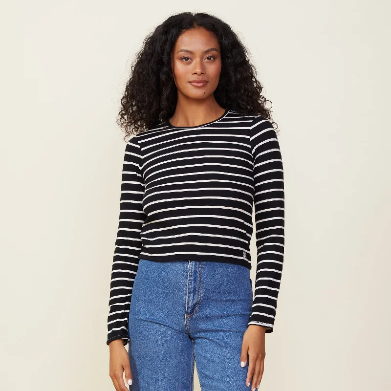 Stripe Long Sleeve Crew Refined Women's  Refined Women's 