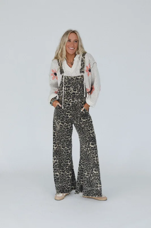Milly Distressed Hem Wide Leg Overall - Brown Leopard Trendy Women's Trendy Women's Milly Distressed Hem Wide Leg Overall - Brown Leopard Trendy Women's Trendy Women's