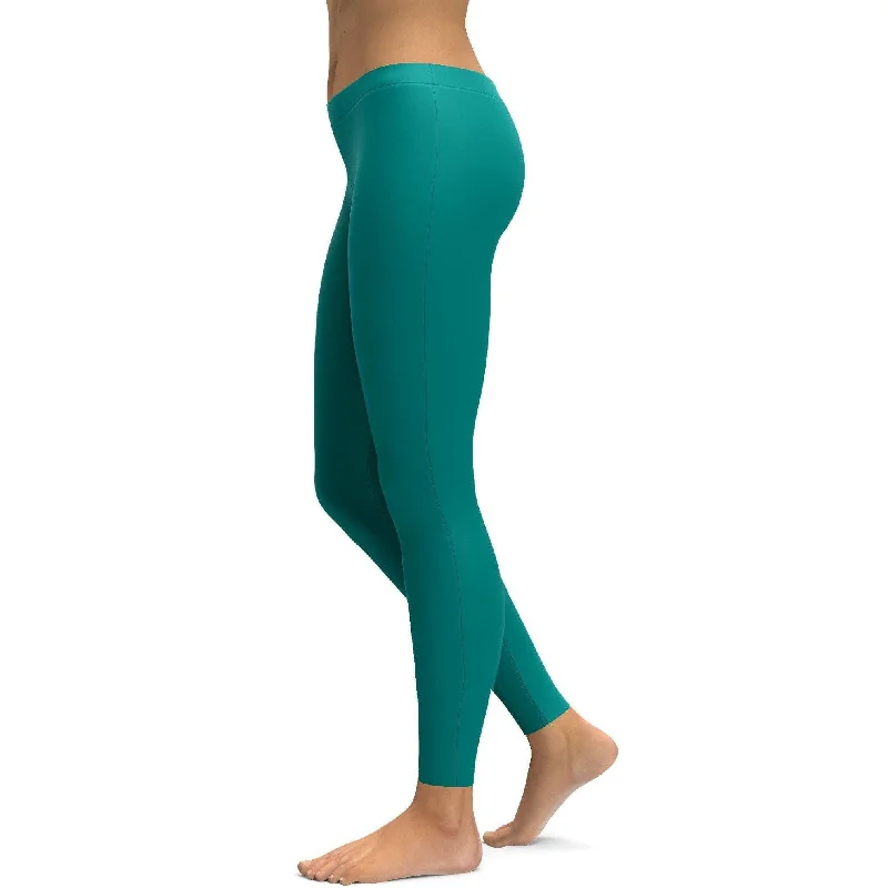Solid Teal Leggings Feminine Women's Style  Feminine Women's Style 