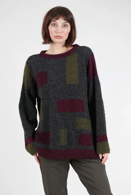 Colorblock Carrie Sweater, Wild Berry Classic Women's Tweed Classic Women's Tweed