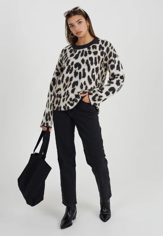 Jersey - Knitwear | Charcoal/Animal | BZZ012 Youthful Women's Anime - inspired Youthful Women's Anime - inspired Jersey - Knitwear | Charcoal/Animal | BZZ012 Youthful Women's Anime - inspired Youthful Women's Anime - inspired